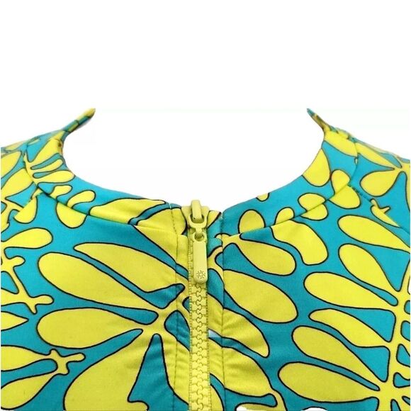 Trina Turk Women Trellis Zip Front Long Sleeve Paddle Swimsuit Rashguard Size L - Picture 12 of 15